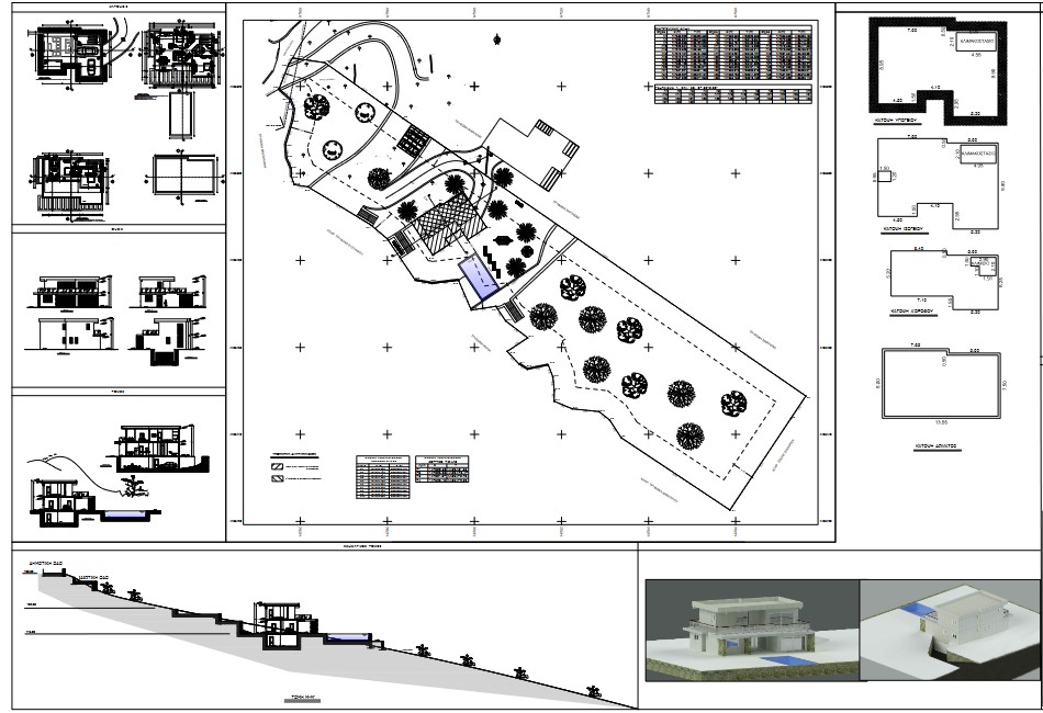 Topographic with building plan