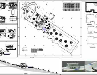 Topographic with building plan