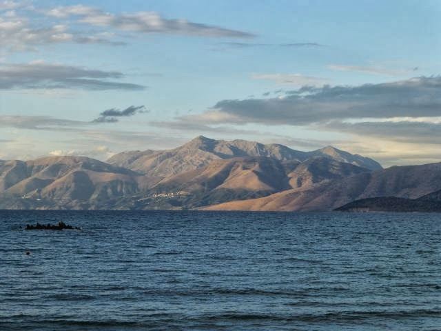 Reflected Sunset, Corfu, September 2013