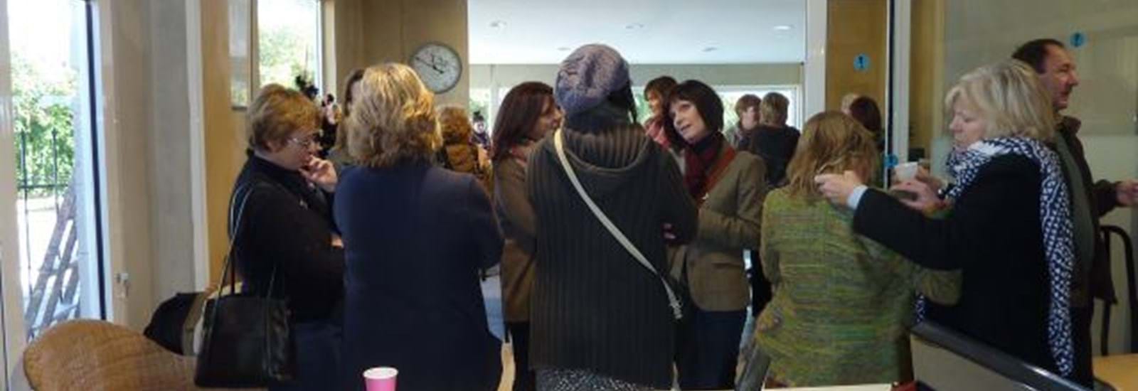 Banner for Coffee and mulled wine in our office