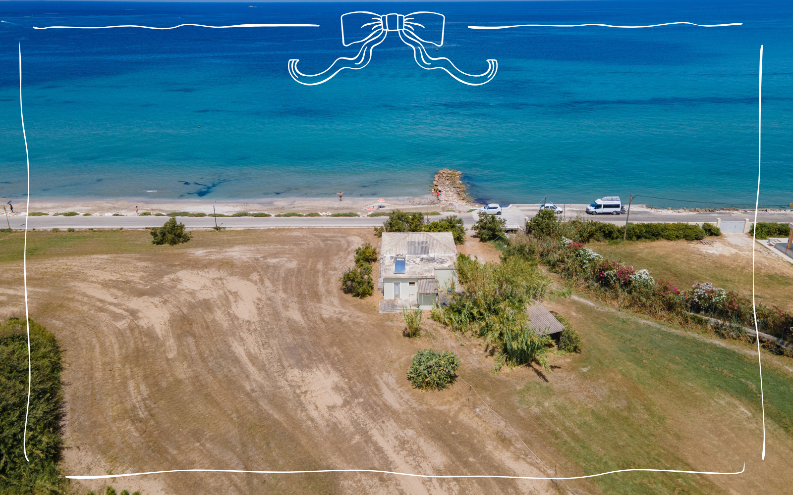 FISHERMAN'S HOUSE, Agios Ioannis, Karousades, Corfu, 1,200,000 €, 3 Bedrooms, 2 Bathrooms, Land Size - 4900m2. A one-floor seafront bungalow, with extra building allowance.